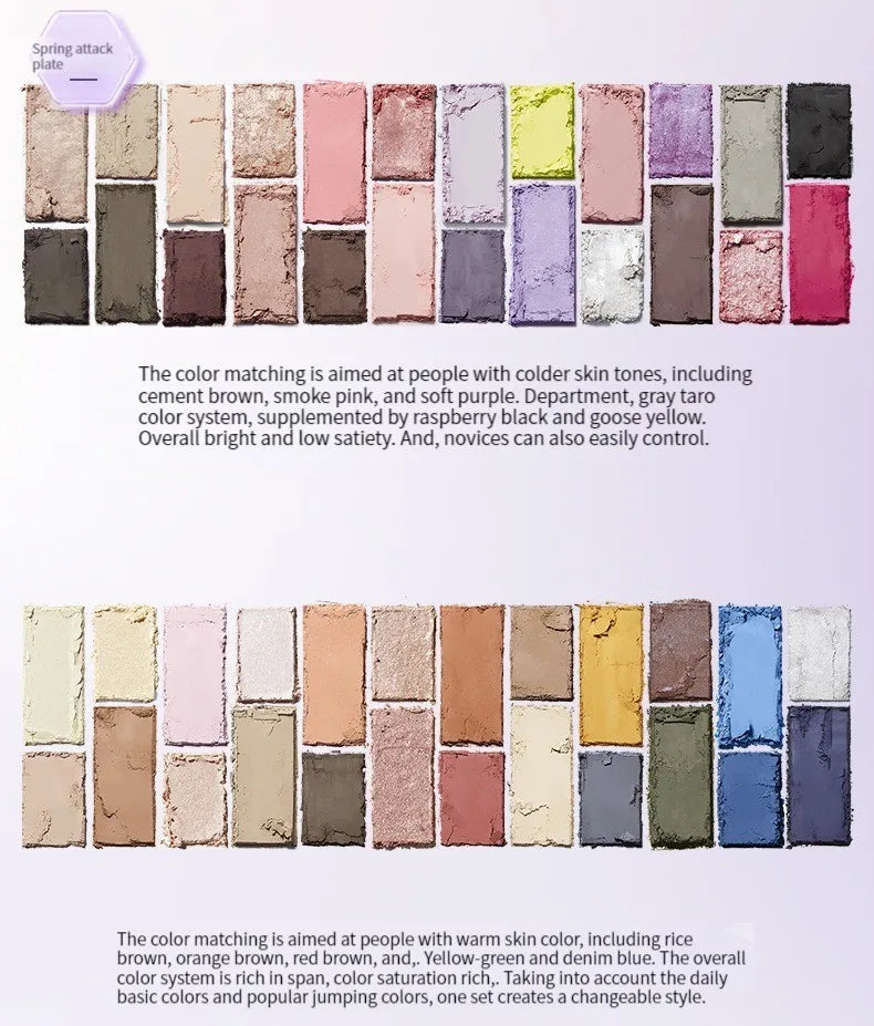 16-Color Glitter & Matte Eyeshadow Palette – Chameleon Glow Shades for Bold Eye Looks