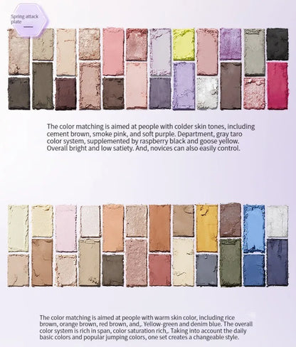 16-Color Glitter & Matte Eyeshadow Palette – Chameleon Glow Shades for Bold Eye Looks