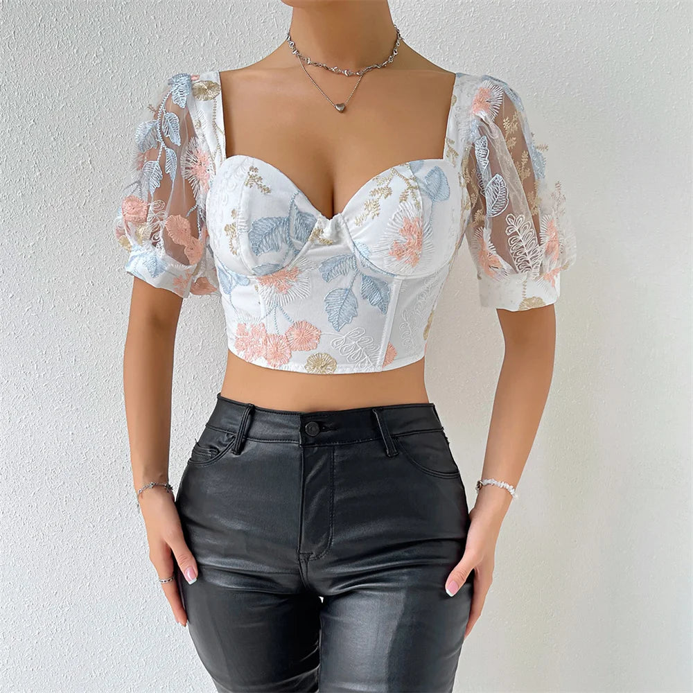 Women’s Underbust Bustier Camis – Sexy Crop Top Lingerie Streetwear