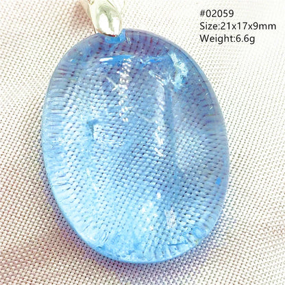 Natural Blue Topaz Quartz Pendant Necklace – Oval Healing Stone Jewelry