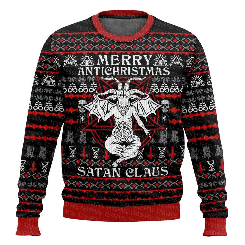 Cosplay Santa Claus Ugly Christmas Sweater – 3D Print Harajuku Graffiti Pullover