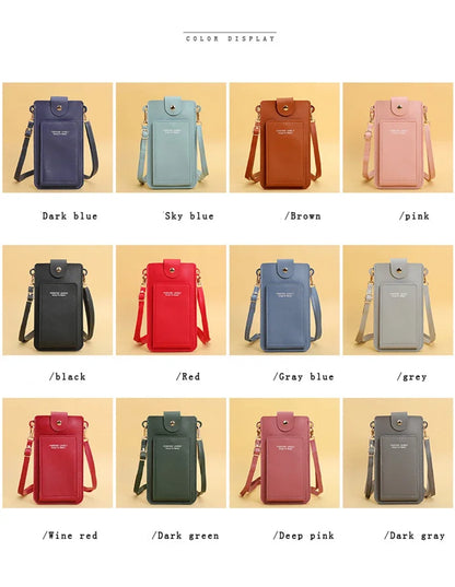 Women’s Touch Screen Crossbody Purse – Soft PU Leather Shoulder Bag with Wallet Function