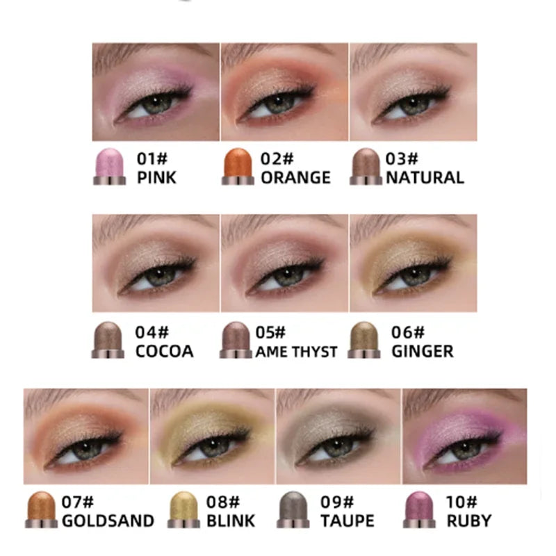 10-Color Double-Ended Eyeshadow Stick Set