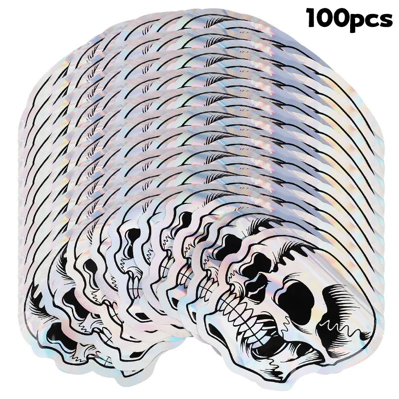 Halloween Skull Candy Bags – Self-Sealing Party Favor Pouches (10–100pcs)