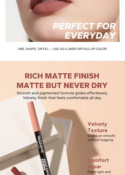 12pcs Matte Silky Lip Liner Set ✨