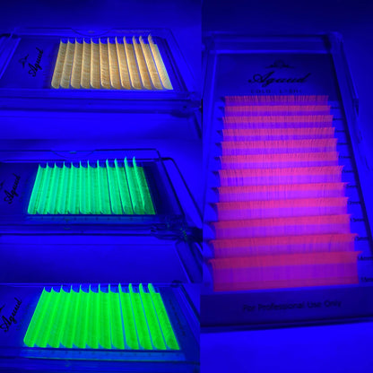 Glow-in-the-Dark Neon UV Lash Extensions – Fluorescent Color Faux Mink D Curl
