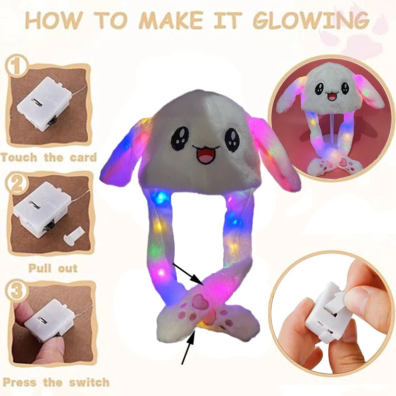 LED Moving Bunny Ears Hat