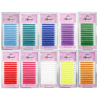 Glow-in-the-Dark Neon UV Lash Extensions – Fluorescent Color Faux Mink CC Curl