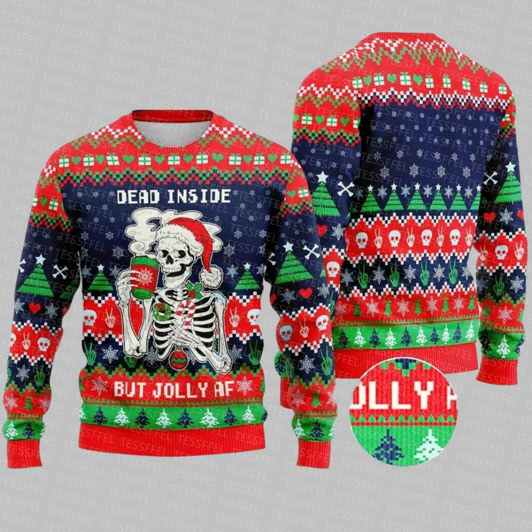 3D Christmas Cosplay Ugly Sweater – Santa, Jesus & Anime Print Holiday Pullover