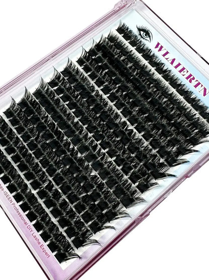 DIY 3D Fluffy Lash Clusters – 160D/90D Volume Extensions (12 Rows)