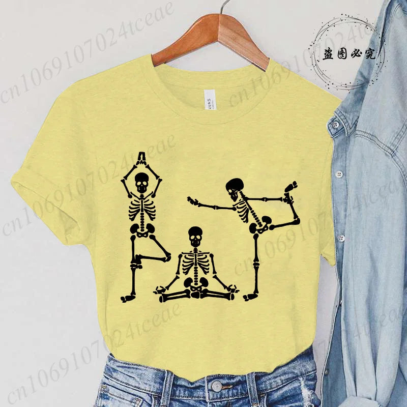 Skeleton Yoga Funny Halloween Shirt