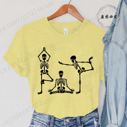 Skeleton Yoga Funny Halloween Shirt