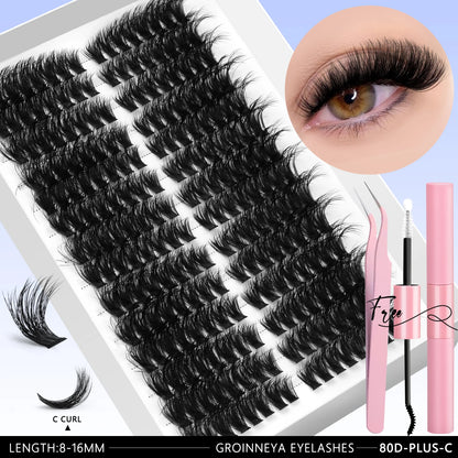 Lash Clusters Kit – 540PCS Cat-Eye Lash Extension Set with Bond & Seal