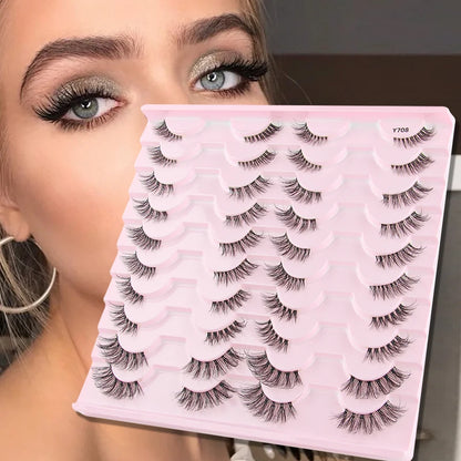 Wispy 3D Mink False Eyelashes – Natural Long, Fluffy & Reusable Strip Lashes (1 Pair)