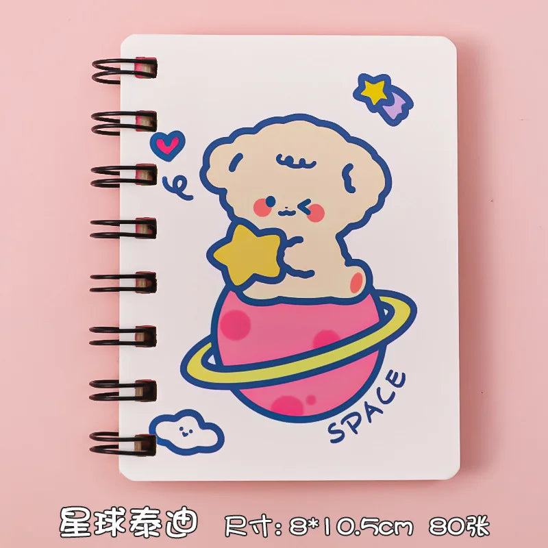 Kawaii Cartoon Animals Mini Spiral Notebook – A7 Planner & School Supplies