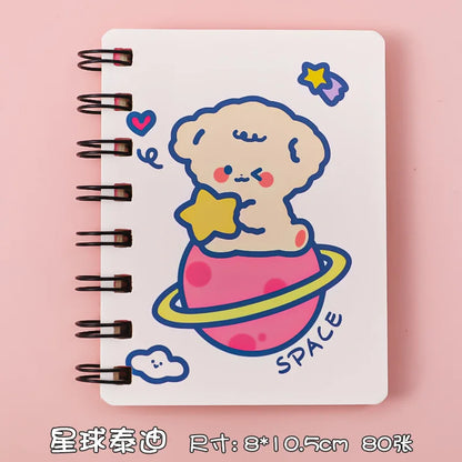 Kawaii Cartoon Animals Mini Spiral Notebook – A7 Planner & School Supplies