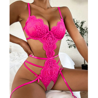 Lace Babydoll Bodysuit – Open Crotch Erotic Lingerie One-Piece