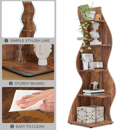 5-Tier Corner Bookshelf