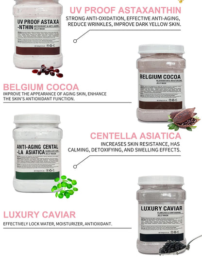 6PCS Professional Jelly Mask Powder Set – Hydrating, Whitening & Anti-Aging Peel-Off Facial Masks 💆‍♀️✨