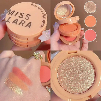 3-in-1 Bronzer, Blush & Highlighter Palette – Shimmer & Matte Glow