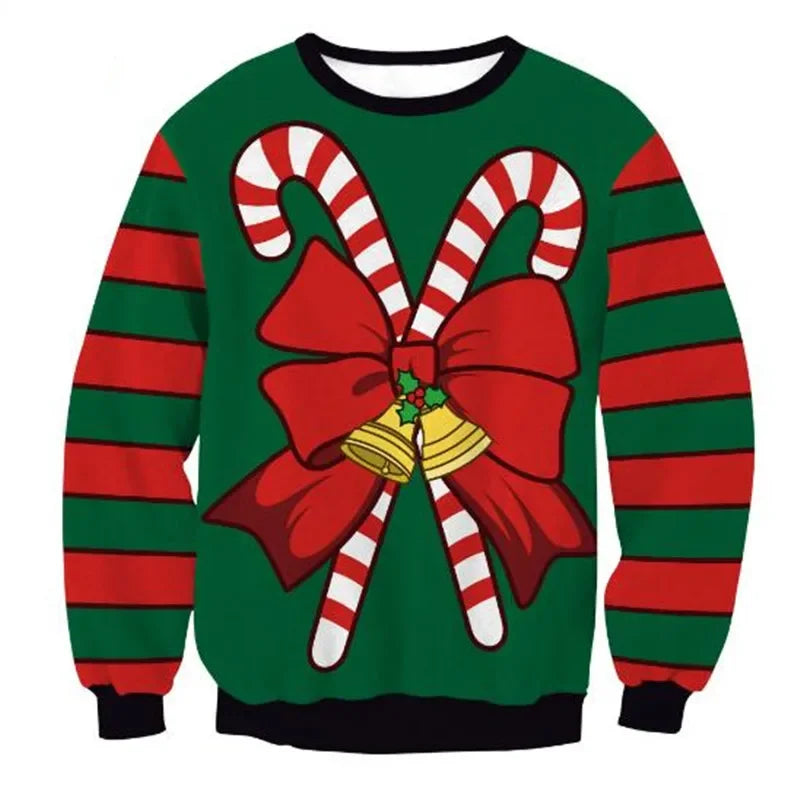 3D Funny Christmas Sweater – Green Holiday Jumper for Party & Festive Wear