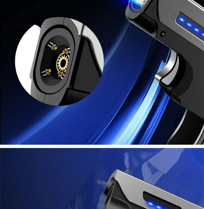 Windproof Gas-Electric Plasma Lighter – USB Type-C Rechargeable Folding Gun-Shaped Torch