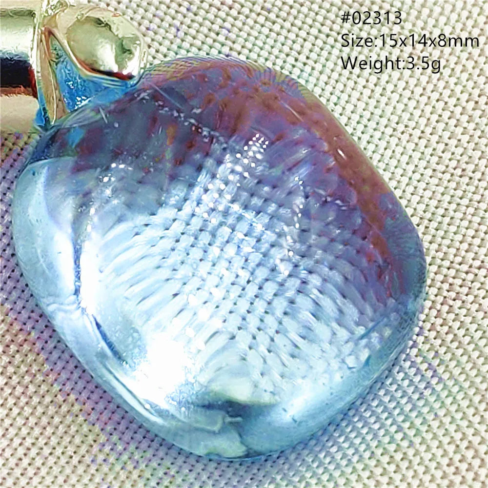 Natural Blue Topaz Quartz Pendant Necklace – Oval Healing Stone Jewelry