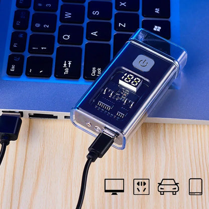 USB Rechargeable Electric Lighter – Windproof Dual Arc Plasma Fire Starter for Outdoors & Everyday Use