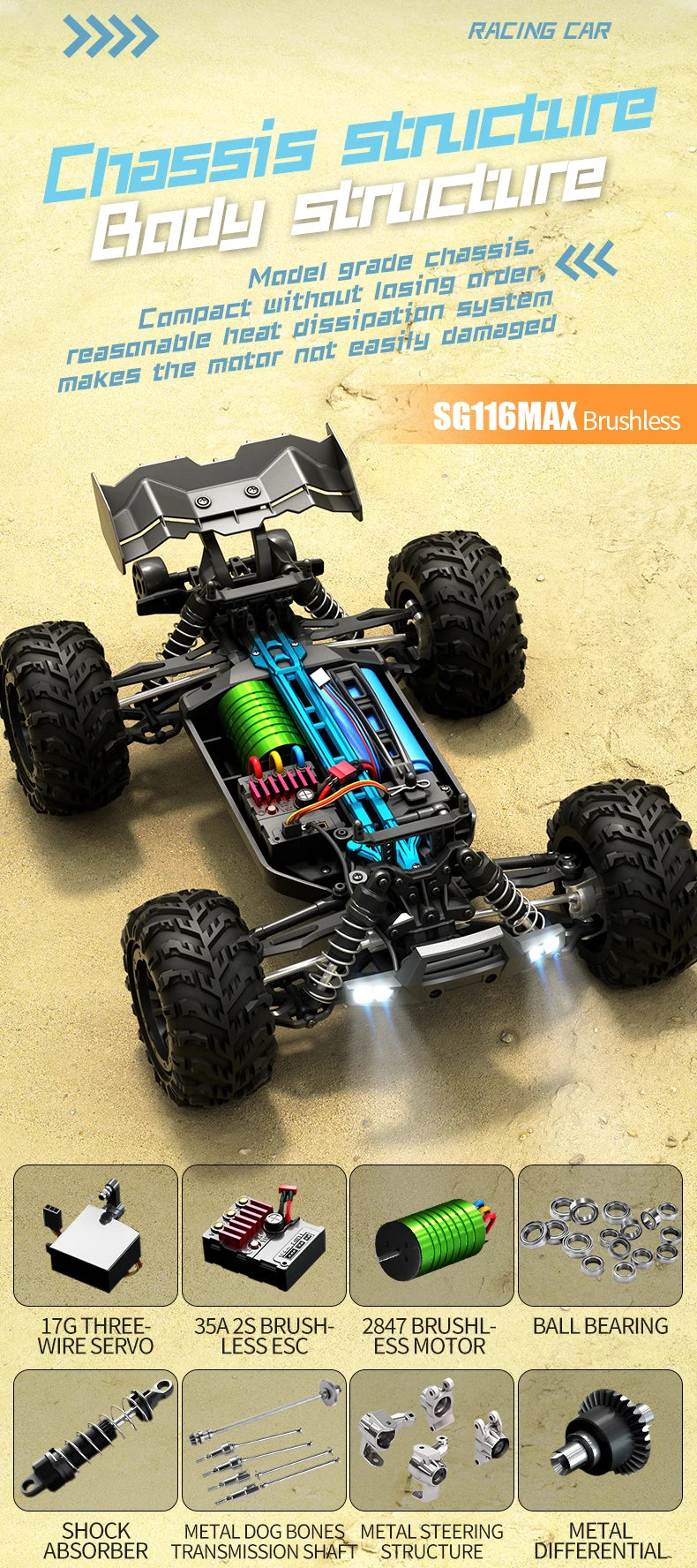 High-Speed RC Off-Road Drift Truck