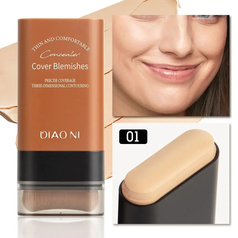 Matte Foundation Stick – Full Coverage, Waterproof & Built-In Brush