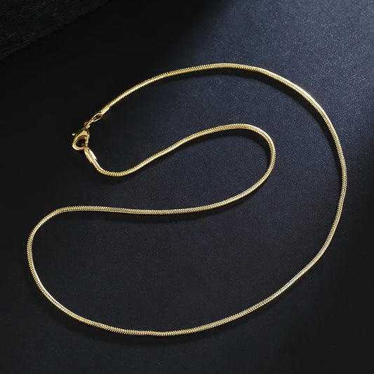 18K Gold Snake Chain Necklace – Unisex Fine Jewelry