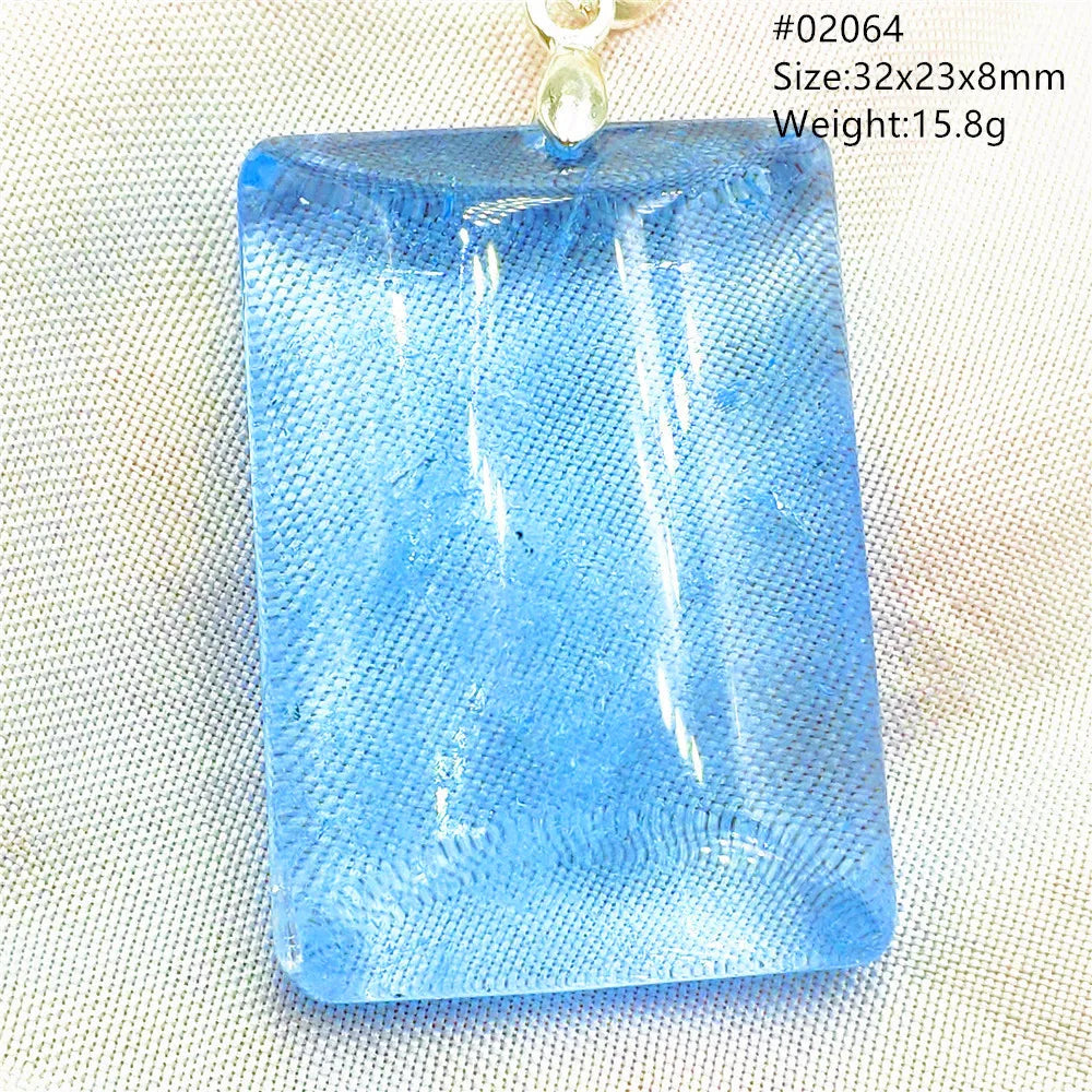 Natural Blue Topaz Quartz Pendant Necklace – Oval Healing Stone Jewelry