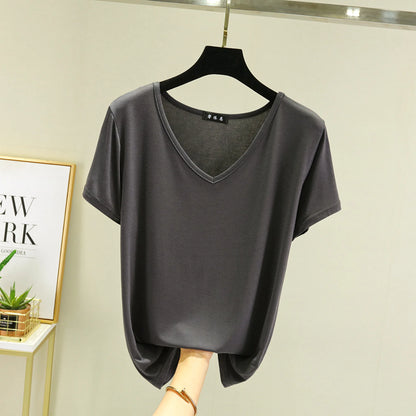 Women's Modal V-Neck Loose Fit T-Shirt