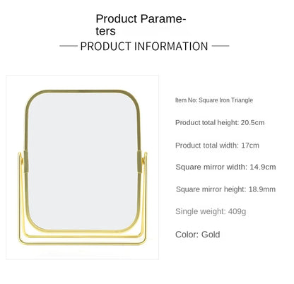 Dual-Sided Square Tabletop Makeup Mirror