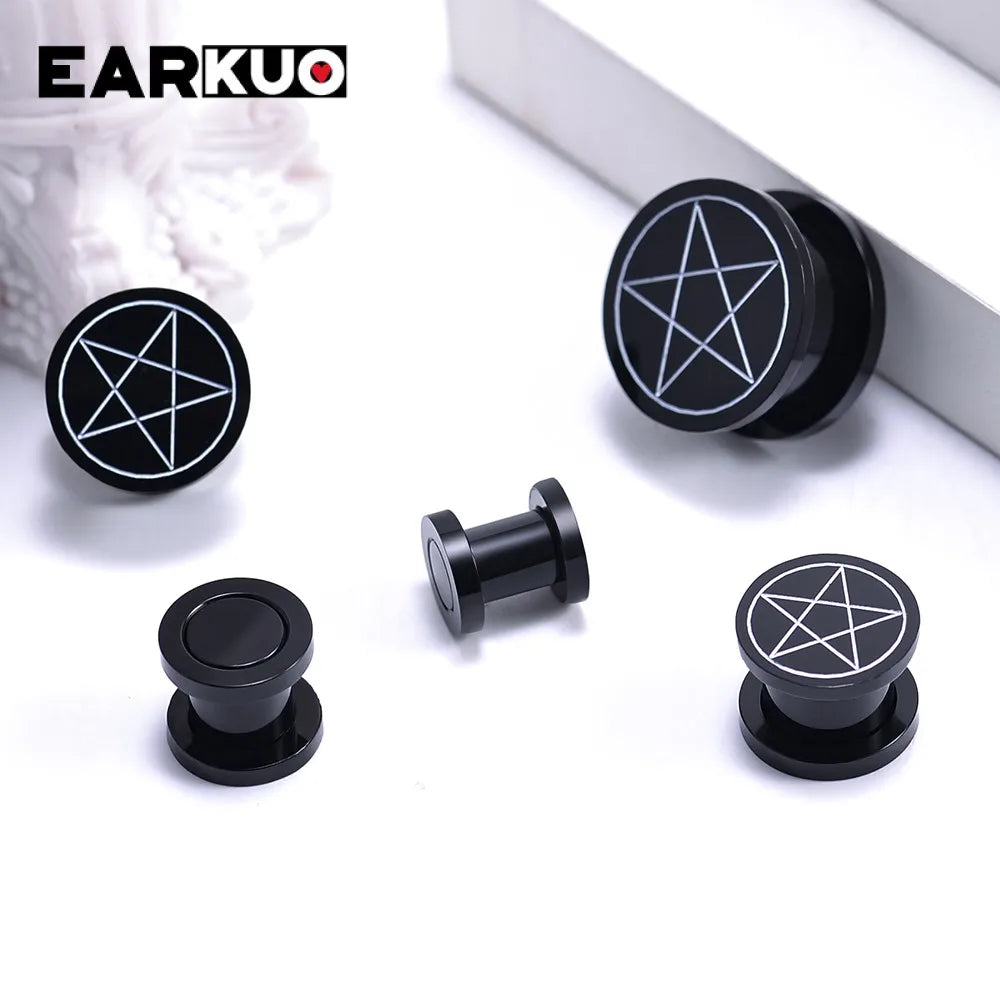 Acrylic Cat OUIJA Ear Plugs – Witch Poker Tunnels & Stretchers (2PCS)