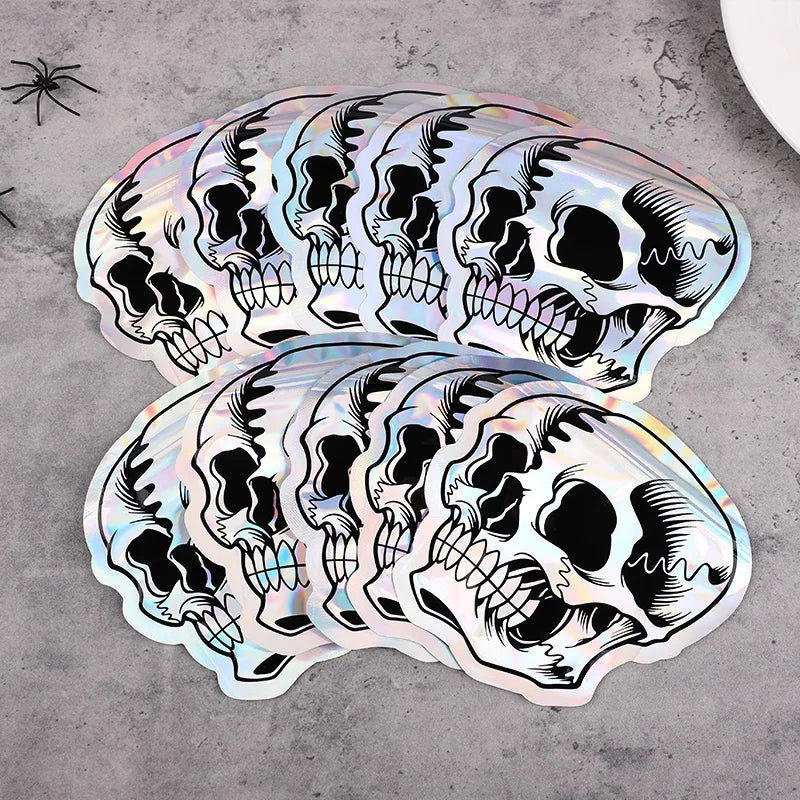 Halloween Skull Candy Bags – Self-Sealing Party Favor Pouches (10–100pcs)