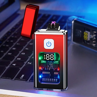 USB Rechargeable Electric Lighter – Windproof Dual Arc Plasma Fire Starter for Outdoors & Everyday Use