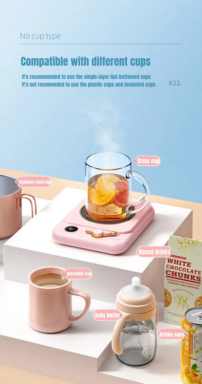 Electric Coffee Cup Warmer – 3-Setting Temperature Control Heating Coaster