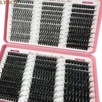 0.07mm Soft Fluffy Lash Clusters – 30D–100D Volume Extensions (570pcs)