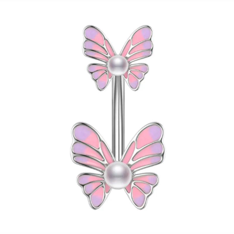 Heart-Shaped Navel Ring – 14G Water Drop Belly Button Piercing Jewelry