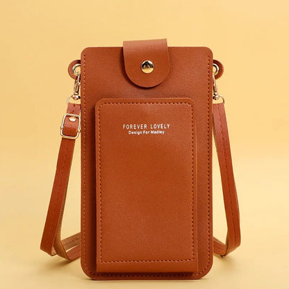 Women’s Touch Screen Crossbody Purse – Soft PU Leather Shoulder Bag with Wallet Function