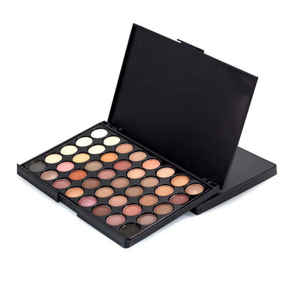 40-Color Earth Tone Eyeshadow Palette – Matte &amp; Shimmer Waterproof Formula