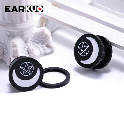 Acrylic Cat OUIJA Ear Plugs – Witch Poker Tunnels & Stretchers (2PCS)