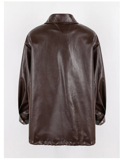 Oversized Faux Leather Jacket – Casual Cool Street Style