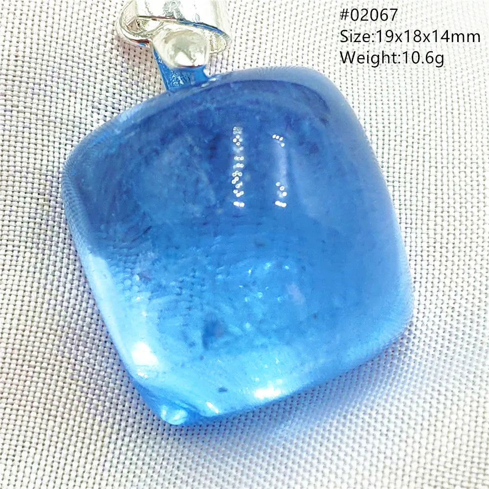 Natural Blue Topaz Quartz Pendant Necklace – Oval Healing Stone Jewelry