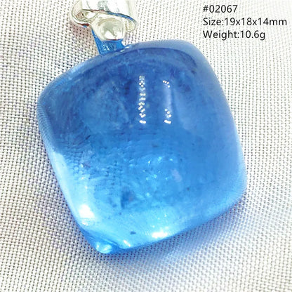 Natural Blue Topaz Quartz Pendant Necklace – Oval Healing Stone Jewelry