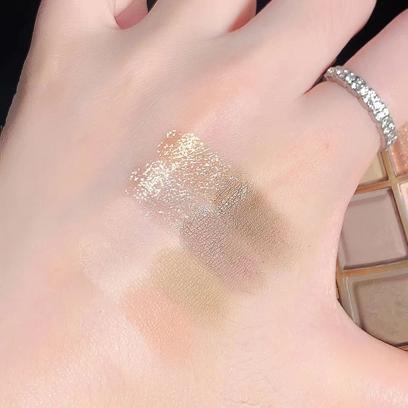 Oh Rosy 9-Color Eyeshadow Palette – Soft Smoke & Rose Tones