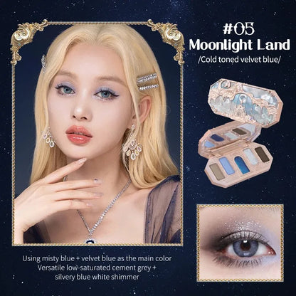 Moonlight Mermaid Eyeshadow Palette – 5-Color Matte & Shimmer Chameleon Finish