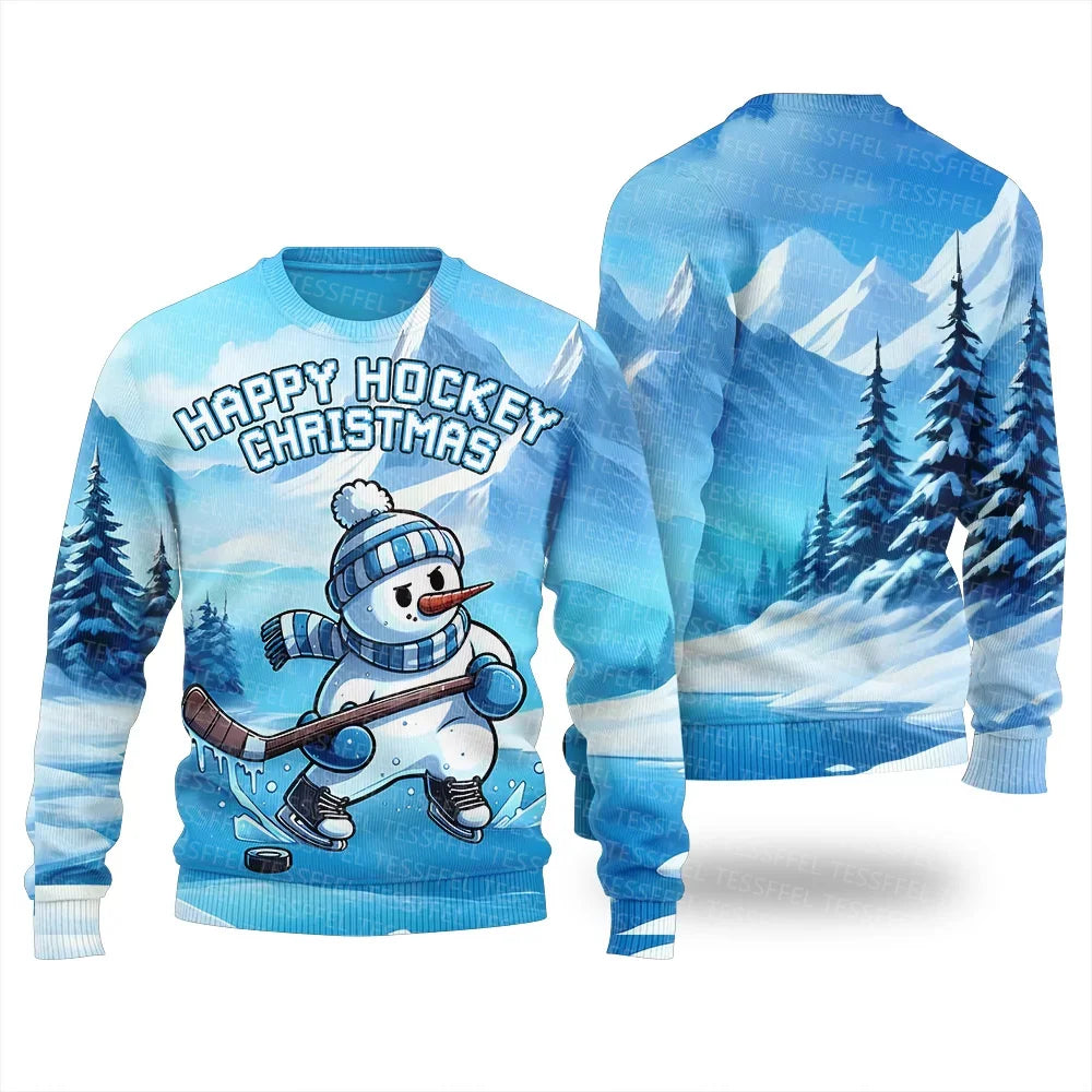 3D Christmas Cosplay Ugly Sweater – Santa, Jesus & Anime Print Holiday Pullover