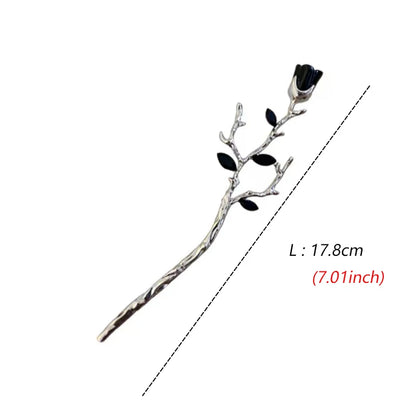 Vintage Rose Hair Stick – Elegant Floral Metal Hairpin